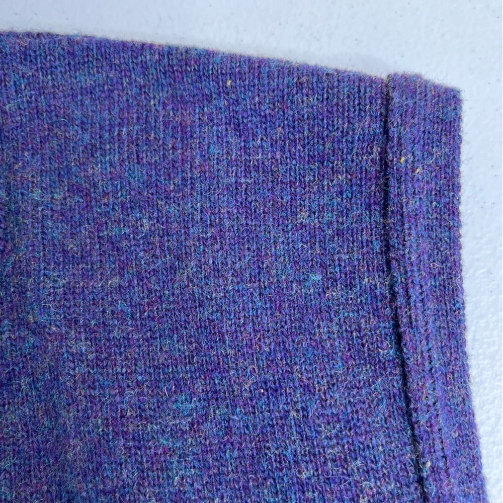 Vintage LizSport Lambswool Button Front Sweater Vest Blue Purple Women Large - Picture 6 of 14